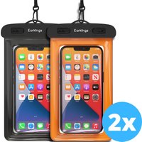 Waterdichte telefoonhoesjes Set van 2 stuks – zwart & oranje