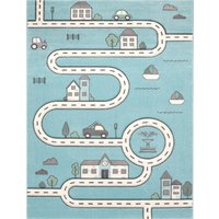 Kindertapijt Diamora blauw 133 cm vierkant