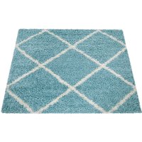 Shaggy tapijt Kalea turquoise 300×400 cm