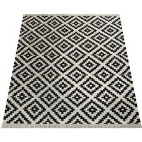 Wollen tapijt Kenolia zwart-wit  200×300 cm