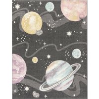 Kindertapijt Ninique antraciet 133 cm vierkant