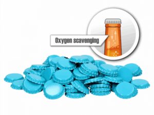 Kroonkurken 26 mm O2 absorberend lichtblauw 100 st.