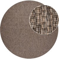 Binnen- en buitenkleed Venezia taupe 160 cm rond
