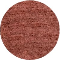 Hoogpolig tapijt Poppy roodbruin 200 cm rond